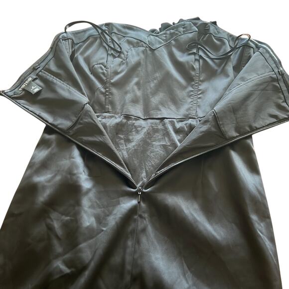 White House Black Market Suze 4 Black Satin Strapless Dress Semi Formal Holiday - Picture 5 of 10
